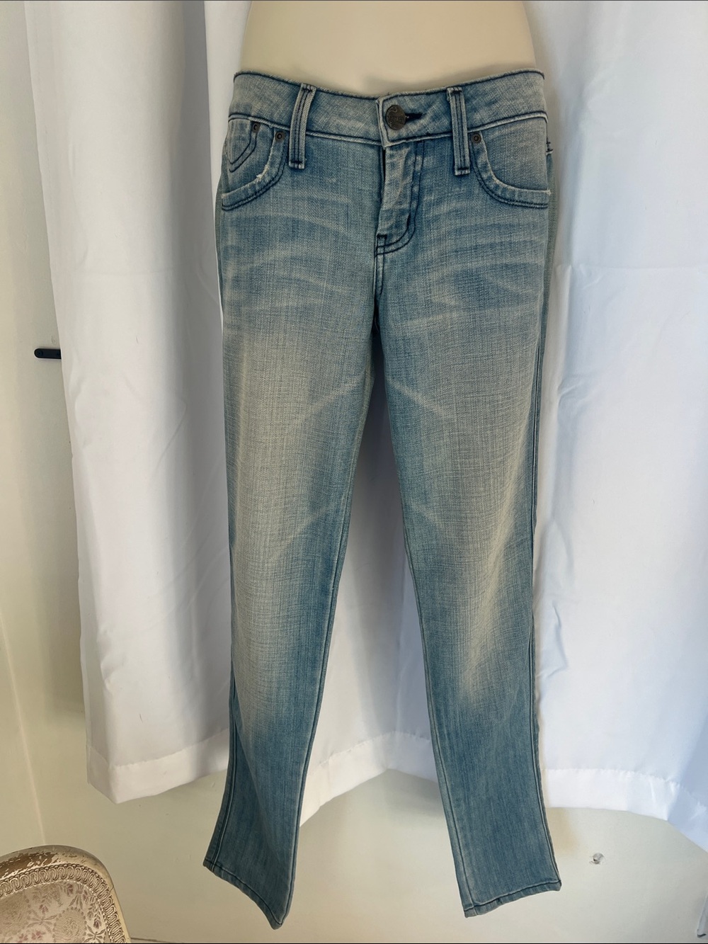 Frankie B Light Blue Women's Denim Jeans - with Rhinestone pockets - Picture 2 of 6